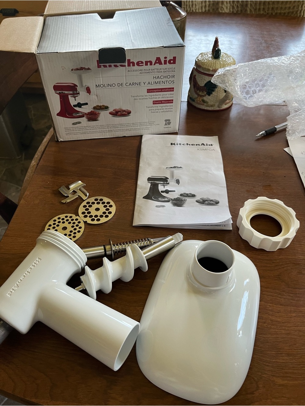 KitchenAid White Food Grinder & Sausage Stuffer Attachment with Plates